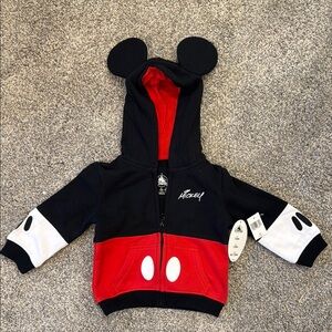 Disney Mickey Mouse Black and Red Hoodie with Ears